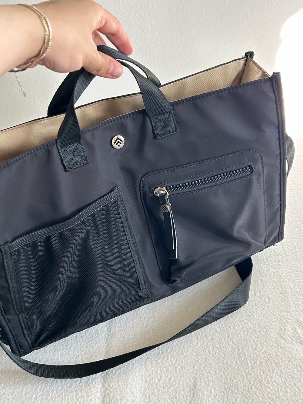 Allancia Nylon work Bag with Exterior Pockets